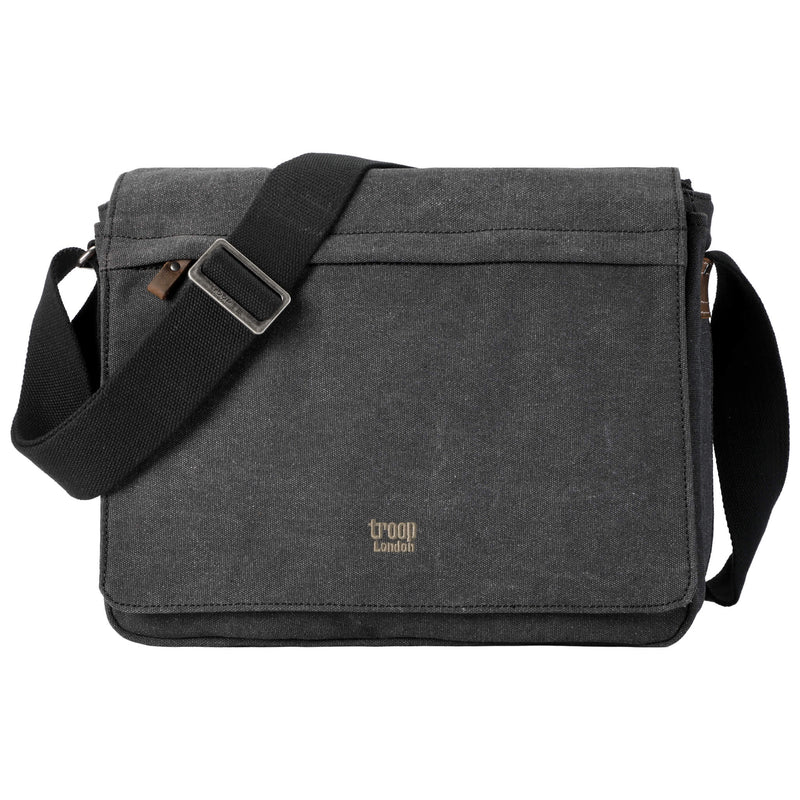 TRP0240 Troop London Classic Canvas Laptop Messenger Bag - 16.5 Diagonally