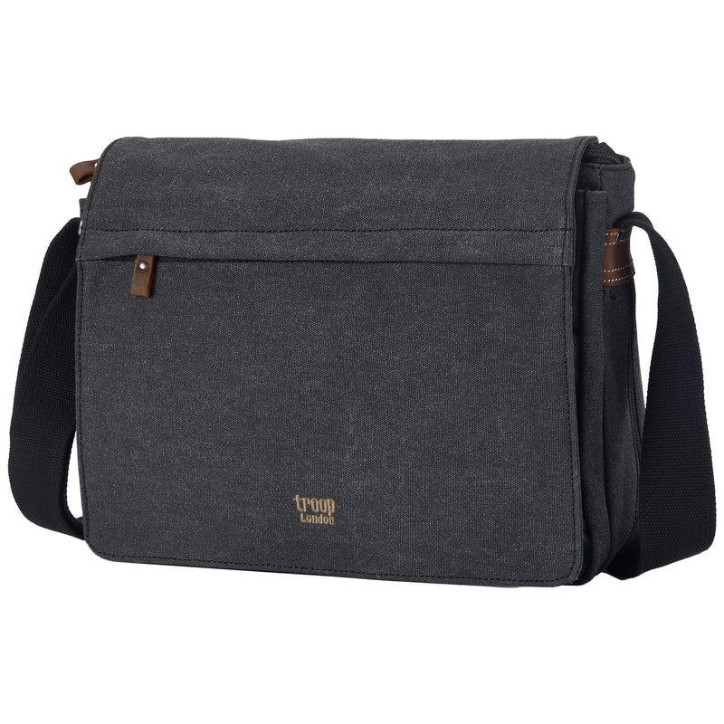 TRP0240 Troop London Classic Canvas Laptop Messenger Bag - 16.5 Diagonally