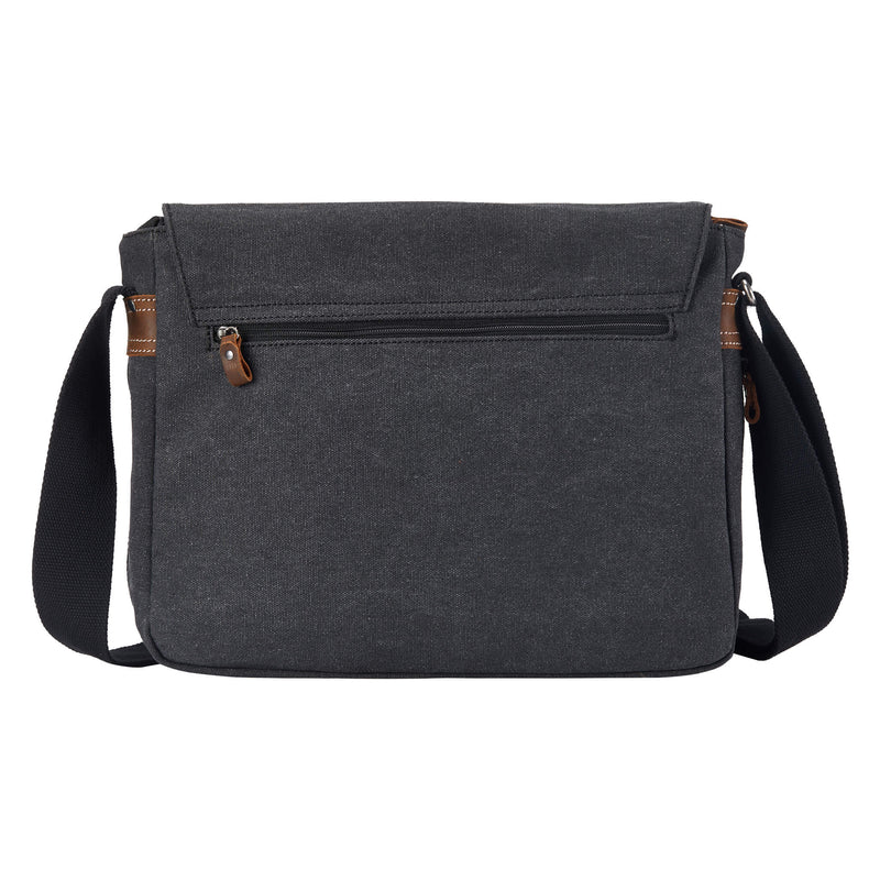 TRP0240 Troop London Classic Canvas Laptop Messenger Bag - 16.5 Diagonally