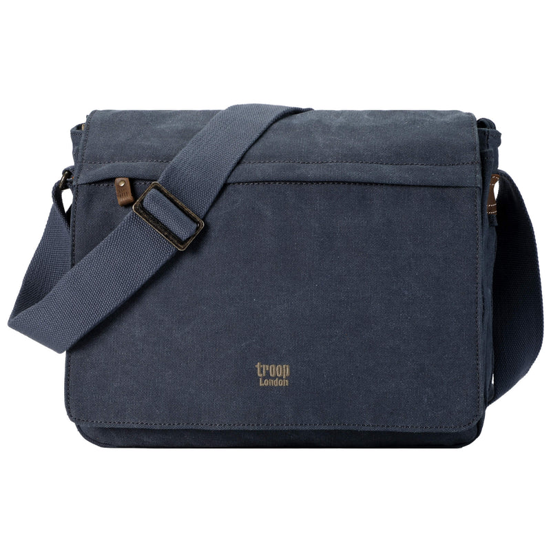 TRP0240 Troop London Classic Canvas Laptop Messenger Bag - 16.5 Diagonally