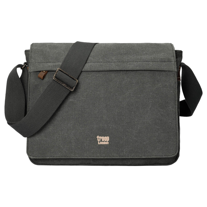 TRP0240 Troop London Classic Canvas Laptop Messenger Bag - 16.5 Diagonally